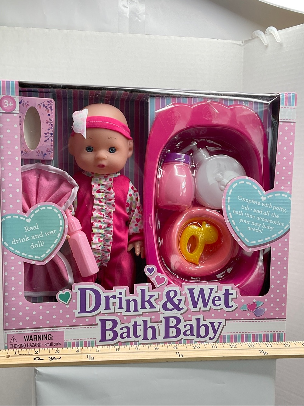 Baby Drink & Wet Bath Baby Doll - Pink (62)